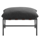 Modway Raya Outdoor Patio Boucle Ottoman - Charcoal-Versatile Footrest