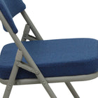 Flash Furniture HERCULES Series Premium Curved Triple Braced & Double Hinged Navy Fabric Metal Folding Chairs - 2 Pack-18 Gauge Steel Frame