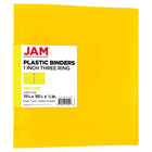 JAM Paper - Classeur en plastique de 2 -5 cm - jaune - 3 anneaux-Taille : 1" de largeur | Peut contenir jusqu'à 175 feuilles de papier.