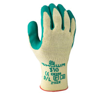 Atlas Natural Rubber Latex Rough Grip Glove - Poly/Cotton Liner - Green/Yellow - Small -Natural Rubber Latex