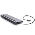 C2G - Station d’accueil USB-C 10-en-1 à triple écran - Argent-Configuration à double écran, avec n’importe quelle combinaison HDMI, DisplayPort ou VGA, supportant des résolutions jusqu’à 1080p