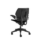 Humanscale Freedom Task Chair - Black-The backrest allows automatic pivoting to accommodate the changing needs of the spine. Its synchronous armrests stay with the user during recline, for constant support and ongoing comfort