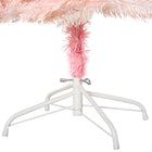 HOMCOM 7' Artificial Christmas Tree with Realistic Tips - Pink-Base is detachable and foldable for easy storage 