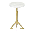 Zuo Maurice Side Table - White/Gold-Natural Marble round shape tabletop