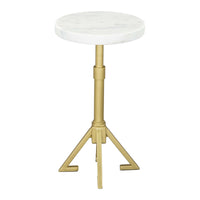 Zuo Maurice Side Table - White/Gold-Natural Marble round shape tabletop