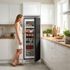 HOMCOM Compact Upright Freezer for Home - 7.0 cu. ft. - Black-High-efficiency compressor delivers rapid cooling for food freshness