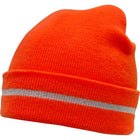 Zenith Safety Products High Visibility Knit Hat with Reflective Stripe - High Visibility Orange - Acrylic - 10 Pack-10 Pack