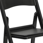 Flash Furniture – Chaise pliante en résine HERCULES, capacité de 1000 lb, siège en vinyle rembourré, noir (LEL1BLACK)-Siège rembourré en vinyle noir