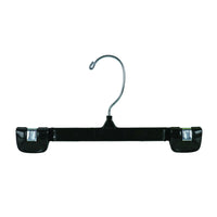 Eddie's - Cintres inférieurs de 10" avec pinces à pousser et crochet en fil métallique - Noir - 200/paquet-Suspensions inférieures avec pinces de poussée et crochet en fil de fer