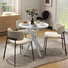 HOMCOM 29.5" Round Kitchen Table with Steel Leg for Small Spaces - White-Its round design makes it safer for families with children