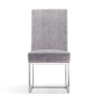 Manhattan Comfort - Lot de 2 chaises de salle à manger modernes Element 19,68 po en velours gris-Banquette arrière simple à haut confort