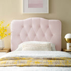 Modway Annabel Diamond Tufted Performance Velvet Twin Headboard - Pink-Durable Stain-Resistant Fabric