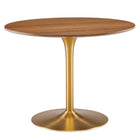 Modway Pursuit 40" Dining Table - Walnut Gold-Modern Dining Table