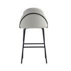 Manhattan Comfort Gracie 22" Modern Leatherette Upholstered Barstool - Stone and Black - 3 Pack-Minimal Assembly Required. Hardware Included