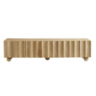 Modway Sorren Scalloped 71" Wood TV Stand - Natural-Cable Management with Covers