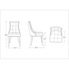 Manhattan Comfort Fifth Avenue 18.5" Traditional Faux Leather Upholstered Dining Chair - Silver and Walnut - Set of 2-Front Upholstered in Faux Leather and Back Upholstered in Luxurious Velvet with Foam Padding