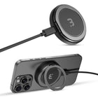 MyBat DockIt 360° Magnetic Wireless Charger + Ring Grip Stand - Black-Magnetic Alignment - Built-in magnets ensure quick, precise, and stable attachment to your phone