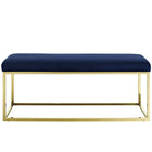 Modway Anticipate Fabric Bench - Gold/Navy-Non-Marking Foot Caps