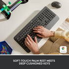 Logitech Signature K650 Comfort Full-Size Wireless Keyboard with Wrist Rest - Graphite-Achieve more with less effort: Wireless full-size keyboard layout with convenient access to all the right shortcut keys, save time with commands like mic mute, unmute, screenshot, and web navigation