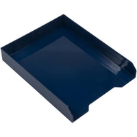 JAM Paper - Plateaux de rangement en papier empilables - Bleu marine - Paquet de 2-Bac à courrier de bureau à chargement frontal | Couleur: Bleu Marine