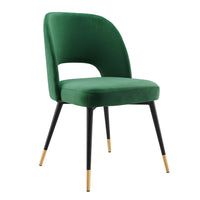 Modway Rouse Performance Velvet Dining Side Chair - Emerald-Glam Deco Dining Room Side Chair