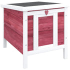 PawHut - Clapier à lapin en bois avec enclos, bac, rouge - 20 po L x 16,5 po l x 17 po H-Construction solide en bois de sapin avec bardeau d’asphalte texturé imperméable pour une utilisation durable 
