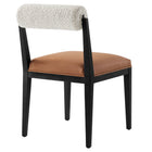 Modway Kai Boucle and Vegan Leather Dining Chair - Pearl/Tan/Black-7
