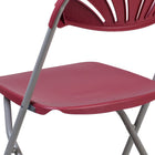 Flash Furniture HERCULES Series Plastic Fan Back Folding Chair - Burgundy-Textured seat reduces slipping