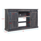 Manhattan Comfort Myrtle 60" Traditional TV Stand - Heavy Brown-Beautiful Vertical Wood Panel Details with Steel Handles