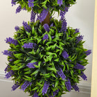 HOMCOM - Arbre boule artificiel en pot 2,3 pi avec fleurs de lavande - vert - lot de 2-Matériau : PE, Acier 