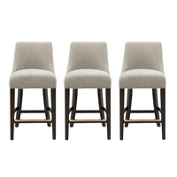 Manhattan Comfort Beever 18.9" Modern Chenille Upholstered Counter Stool - Taupe - 3 Pack-Modern Counter Stool with Backrest Perfect for Counter and Kitchen Use. Set of 3