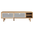 Modway Kurtis 60" TV Stand - Oak-Non-Marking Foot Pads
