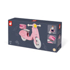 Janod Mademoiselle Balance Bike Scooter - Pink-Features a detachable bag to carry toys and finds
