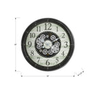 Monarch Specialties Clocks 30" Round Oversized Wall Clock - Brown-High-quality quartz movement for accurate timekeeping and non-ticking operation for a quiet space