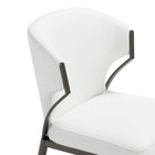 Manhattan Comfort Kirsten 20.5" Modern Leatherette Upholstered Dining Chair - White - Set of 2-Curved Backrest with Open Metal Accents Add an Industrial Edge to the Soft Silhouette
