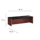 Modway - Kinetic Support mural de 49" Bureau - Black Cherry-Compartiment de gestion des câbles rabattables