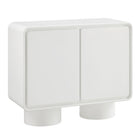 Modway Lumo 2-Door Curved Wood Accent Cabinet - White-Modern Sculptural Accent Cabinet