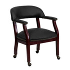 Flash Furniture – Fauteuil de conférence en cuir doux B-Z100-LF-0005-BK-LEA-GG, accoudoirs fixes, noir-Style traditionelle