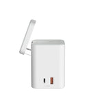 Adam Elements - Station de charge 4-en-1 30W GaN Mag 4 - Blanc-Charge magnétique ajustable : La zone de charge sans fil magnétique se fixe rapidement à votre téléphone et permet un angle ajustable jusqu'à 60 degrés pour un meilleur angle de vision