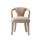 Manhattan Comfort Palmer 22.8" Mid-Century Modern Tweed Upholstered Dining Armchair - Gold Dust-Mid-Century Modern Dining Room Chair for Dining and Living Room Use