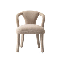 Manhattan Comfort - Fauteuil de salle à manger Palmer 58 cm style mid-century modern en tweed avec accoudoirs, finition Gold Dust-Chaise de salle à manger Mid-Century Modern pour utilisation dans la salle à manger et le salon