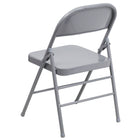 Flash Furniture HERCULES Series Triple Braced & Double Hinged Grey Metal Folding Chair-Triple Braced and Double Hinged Frame