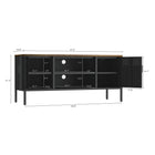 Manhattan Comfort Landen 47.3" Modern TV Stand - Black-Includes 2 Cabinet on Each Side with 2 Shelves in Each and 2 Open Central Shelves