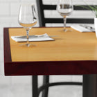 Flash Furniture 36" Square 2-Tone High-Gloss Cherry / Mahogany Resin Table Top with 2" Thick Drop-Lip-Mahogany Resin Edge