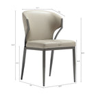 Manhattan Comfort Kirsten 20.5" Modern Leatherette Upholstered Dining Chair - Light Grey - Set of 2-Grey Metal Frame Adds Strength and a Sleek, Modern Finish