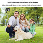 MyBat - Trépied Spotlight Pro - Support en acier inoxydable avec anneau LED 9" et télécommande sans fil - Argent-Occasions : Streaming en direct, appels vidéo, vlogging, tutoriels beauté, photographie produit, selfies, création de contenu avec smartphone.