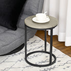 HOMCOM Nesting Tables- Grey - Set of 3-Round edge provides more security