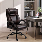 Vinsetto PU Leather Executive Office Chair with Adjustable Height - Brown-The rocking function allows you to take a break and stretch your back