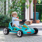 Qaba 6V 7AH Electric Battery Powerd Kids Go Kart - Blue-6V 7AH battery offers an hour of playtime on a single charge 