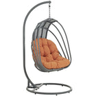 Modway Whisk Outdoor Patio Swing Chair Without Stand - Orange-78.5" Adjustable Steel Hanging Chain